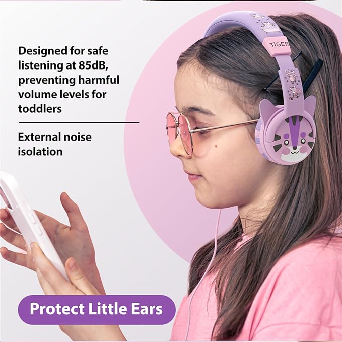 Kidrox Wired Toddler Headphones for 1-7 Years Old — 85dB Volume Limited Baby Headphones for Plane and Car Travel — Children Headset for Airplane, iPad and Tablet, Kids Headphone with Cord for Children