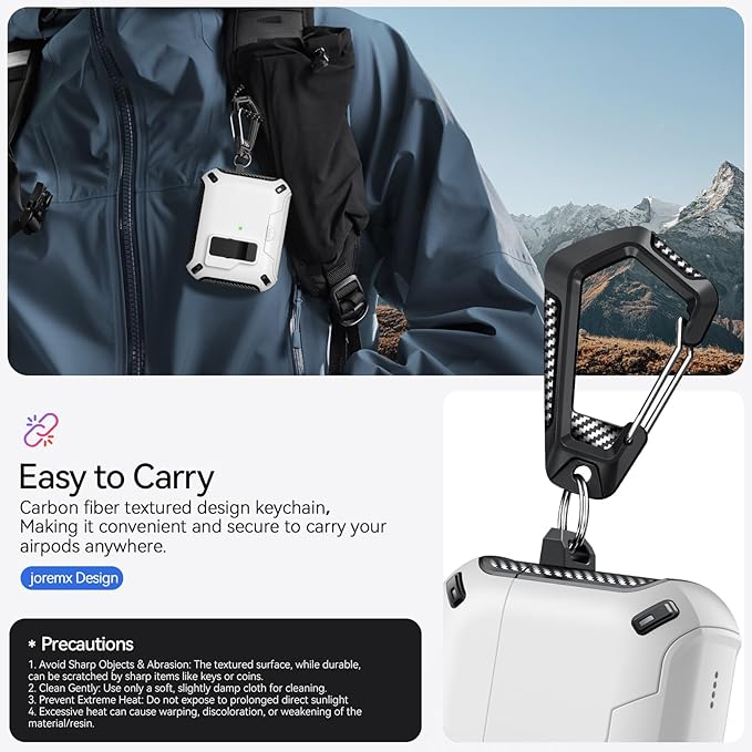 for AirPods Pro 3 Case (2025) with Phone Stand,（with Automatic Snap Switch） Carbon Fiber Design Protection Cover with Cleaning Pen,White