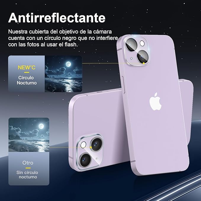 NEW'C 3x Privacy for iPhone 14 Screen Protector (6.1 inches)+ 3x Camera Lens Protector, Sensor Protection, Case Friendly Tempered Glass Film +Dust Plug - Enhanced Privacy Angle of 28 Degrees
