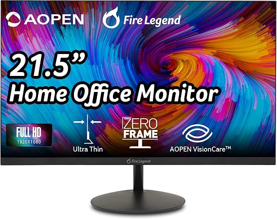 AOPEN by Acer 21.5in FHD 1920x1080 100Hz Office Monitor 22SA2Q Hbi