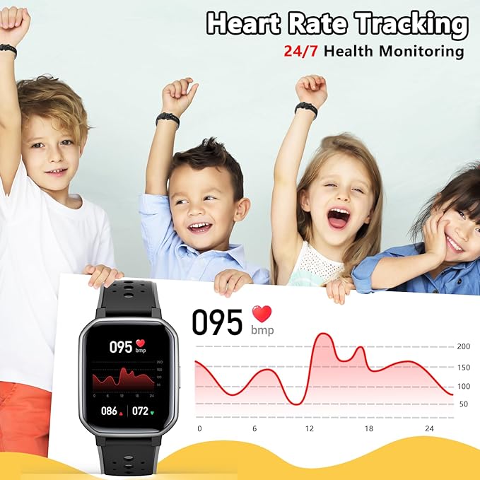 Smart Watch for Kids Teens, No Phone Needed Fitness Tracker Boy Girls Watch with 19 Sport Modes, Pedometer, Sleep Monitor, Kids Watch Birthday Gifts Toy Gift for Girls Boys 6-16 (Silver)