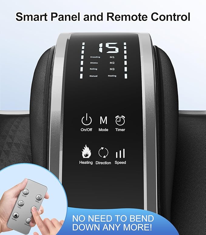 CARESKY® Shiatsu Foot Massager with Heat and Remote-FSA Eligible HSA Electric Deep Kneading Foot Massager for Neuropathy, Plantar Fasciitis, Massage Feet/Leg/Calf/Ankle, Gifts for Women and Men