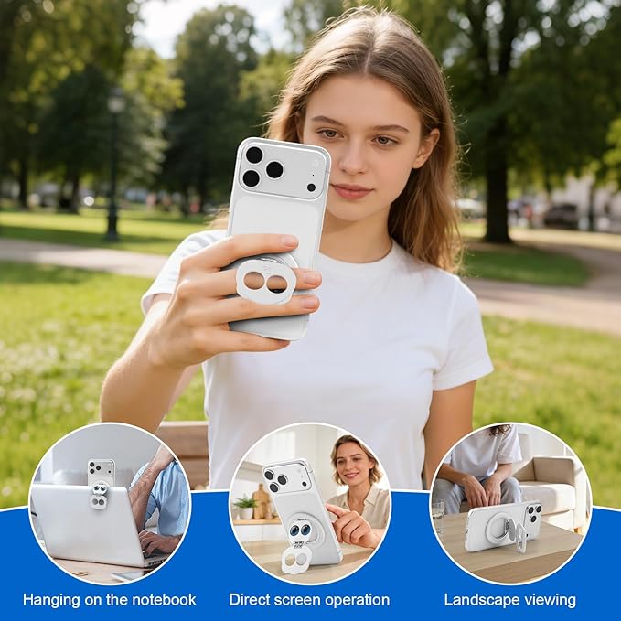 Magnetic Phone Ring for MagSafe Grip with 360° Rotation & Strong Magnet Phone Ring Holder Grip– Universal Compatible with iPhone 17/16/15/14/13 Pro Max Mag Safe Accessories Android