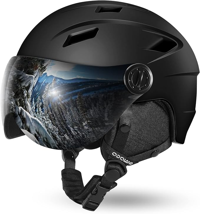 Odoland Ski Helmet with 2-in-1 Visor Goggles, Light Weight Snowboard Helmet for Men Women, Snow Sport Helmets for Skiing, Skating, Snowboarding