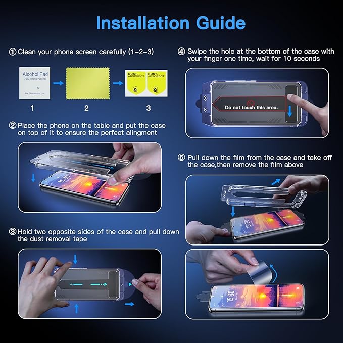 Uyiton UnBreak-Glass for Samsung Galaxy S23+ Plus Screen Protector, [Ultrasonic Fingerprint Support][Auto-Alignment Frame] Scratch-Resistant Bubble-Free S23+ Screen Protector, 2 Pack
