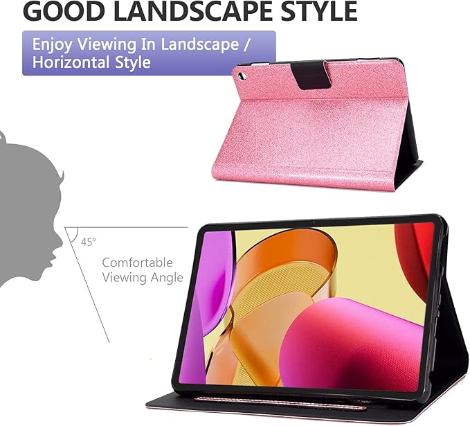 Dteck for Fire Max 11 Tablet Case 13th Generation 2023 11", PU Leather Protective Fold Stand Case with Auto Sleep Wake, Adjustable Viewing Angles, 3 Card Slots, Slim Thin Classic Cute Folio Case, Pink