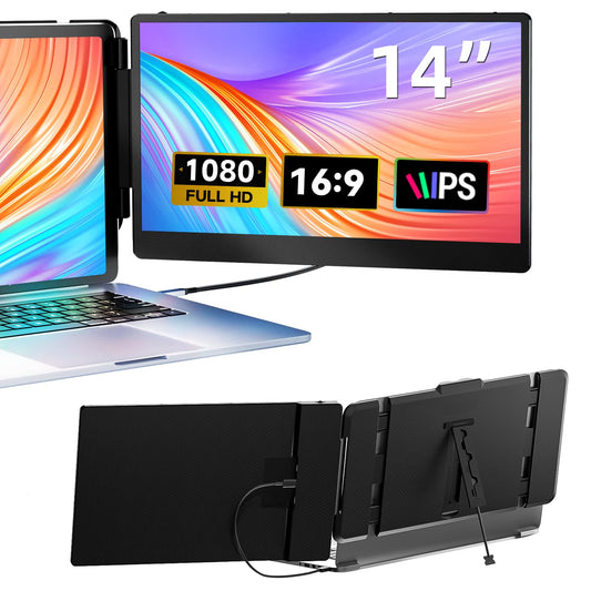 Laptop Screen Extender, 14" FHD 1080P IPS Dual Lapto | Computer Access - Image 1
