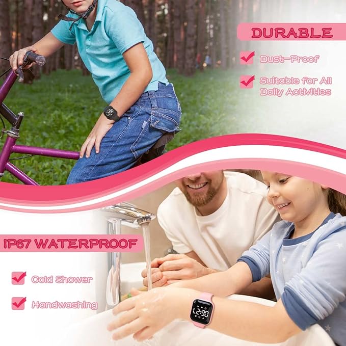 LED Kids Multifunction Steps Counting Watch, Digital Watch, Non-Bluetooth Pedometer Watch, Stopwatch, Alarm Clock, Calories for Women Children Girls Boys
