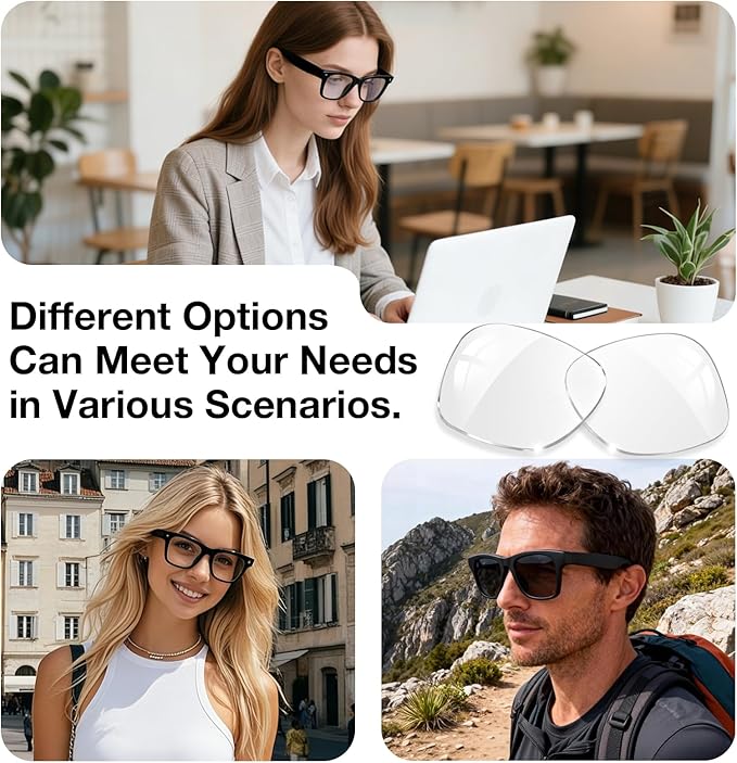 Replacement Lenses for Ray-Ban Meta Smart Glasses Gen 2/1/Wayfarer RW4006/4008/RW4012, 53mm Large/50mm Regular, Anti-Scratch