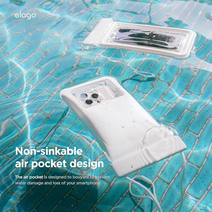 elago Waterproof Phone Pouch for iPhone 16/15/14/13/12/11 Series, Galaxy S25/S24/S23/S22/S21 Series - Underwater Screen Touchable Dry Bag, Dual Zipper Lock, with Card Pocket (Lovely Pink) [2 Pack]