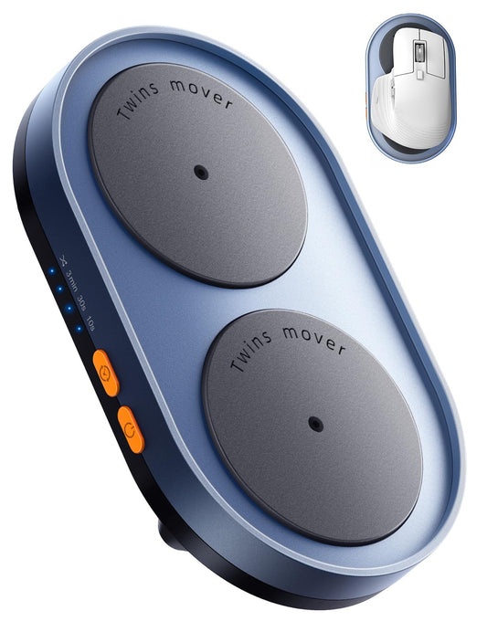 Dual Turntable Mouse Jiggler Silent Mechanical Movement with Random Function, Undetectable Mouse Mover, Timer, Keep Computer Awake - Image 1