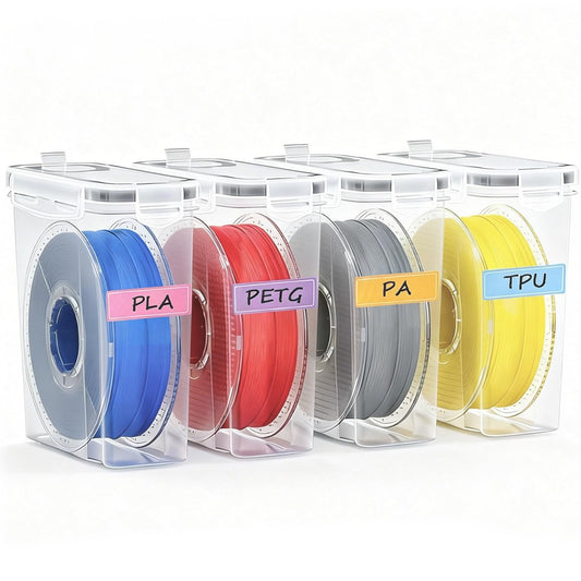 Airtight Filament Storage Box 4 Pack, PLA ABS PETG TPU Spools Storage