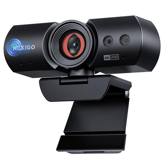 NexiGo HelloCam Ultra, 4K Webcam with Windows Hello Facial Recognition, Auto Electronic Shutter, 1080p 60fps, 9-Step Digital Zoom, Stereo Mics, Ultra HD Web Cam for Zoom/Teams/Streaming/Video Calls