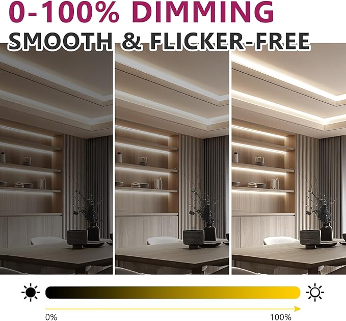 EMITEVER COB LED Strip Lights White,4000K Tape Light Premium High Density, DC 24V, 360+Lumens/ft,2560LEDs/Spool, Ra 90+, 16.4ft/5m, UL Listed 5 Year After-Service (Power Supply Sold Separately)