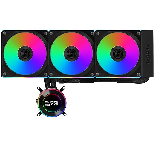 Lian Li Hydroshift II-C 360CL RGB Liquid CPU Cooler - 360mm AIO - 3X 120 RGB Fans - 2.1??IPS LCD Screen - 3 Control Mode - Flexible Tubes Clamp - LGA 1851/1700, AMD AM5/AM4 - Black (HS2LCD36RB)