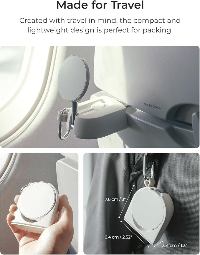 Magnetic Airplane Phone Holder Hands Free Tray Table Mount for Travel Compatible with iPhone and Android