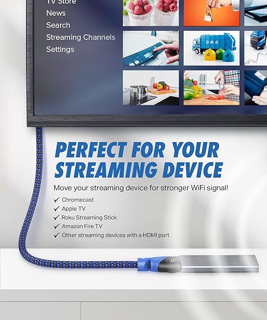 Ultra Clarity Cables HDMI Extension Cables, 3ft, 6ft, 10ft, 15ft, 20ft, 25ft (6 ft, Blue, 2)