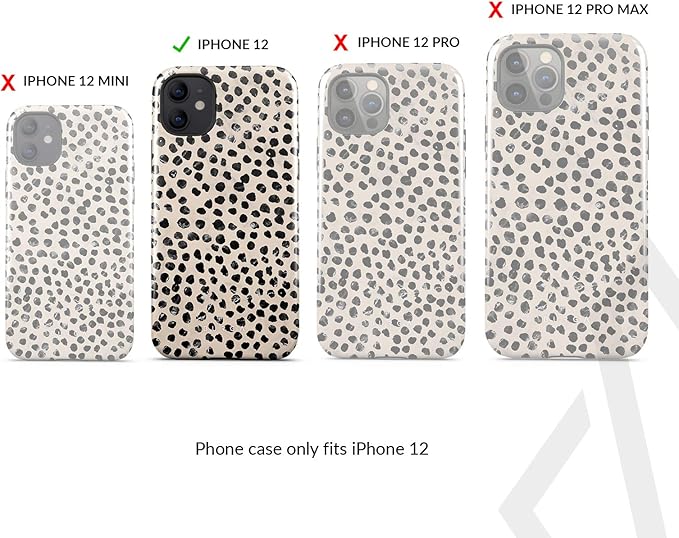 BURGA Phone Case for iPhone 12 - Cute, Trendy, Aesthetic, Pattern Phone Cover, Hard Shell Protection - fits Apple iPhone 12 Case for Women and Men
