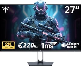 KTC 27 Inch Gaming Monitor 220Hz, 2K QHD Monitor 1ms w/Speakers H27T22C-3
