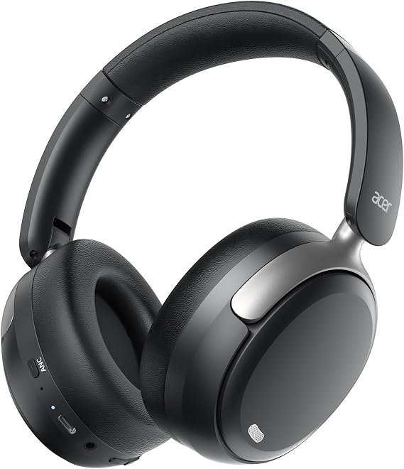 Acer OHR516 Noise Cancelling Headphones - Over Ear, 60H Battery, Black