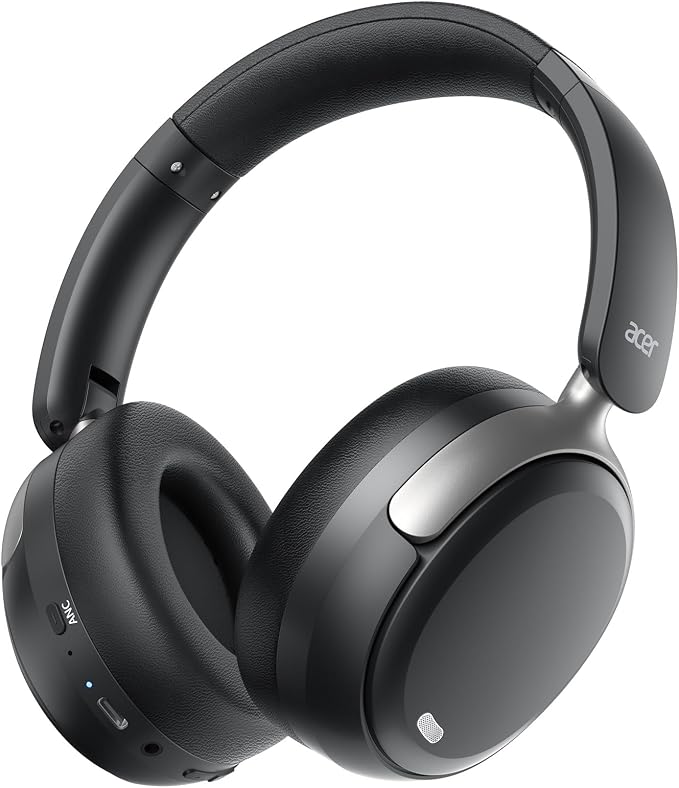Acer OHR516 Noise Cancelling Headphones - Over Ear, 60H Battery, Black