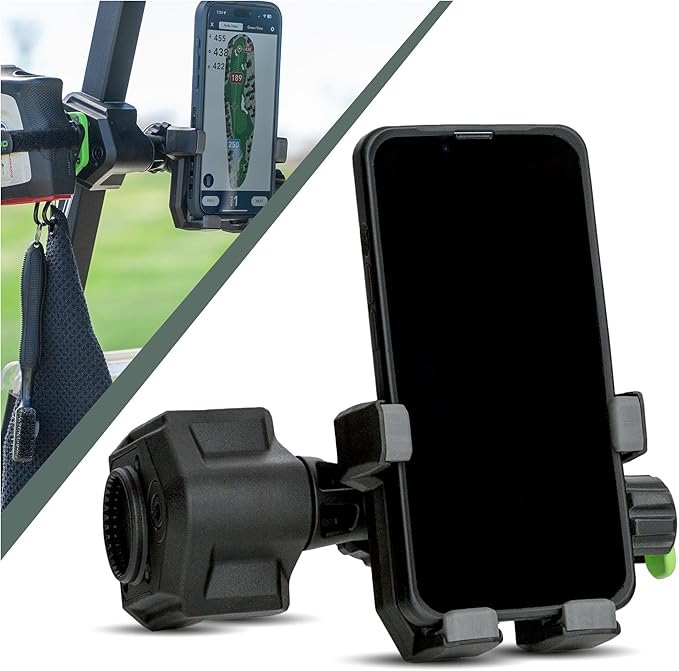 Method Golf RiderStack Pro Pack- Magnetic Golf Cart Phone Holder Plus Range Finder Magnetic, MagStack Microfiber Towel and Club Brush with MagStack Tile- Compatible with EZGO, Club Car and Yamaha