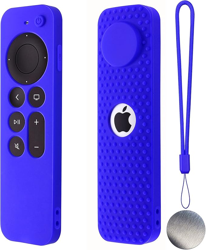 Silicone Remote Case for Apple TV 4K 2nd Gen 2021 Siri Remote Anti-Slip Durable Silicone Cover Magnetic Protective Sleeve Shockproof Remote Case(Blue)