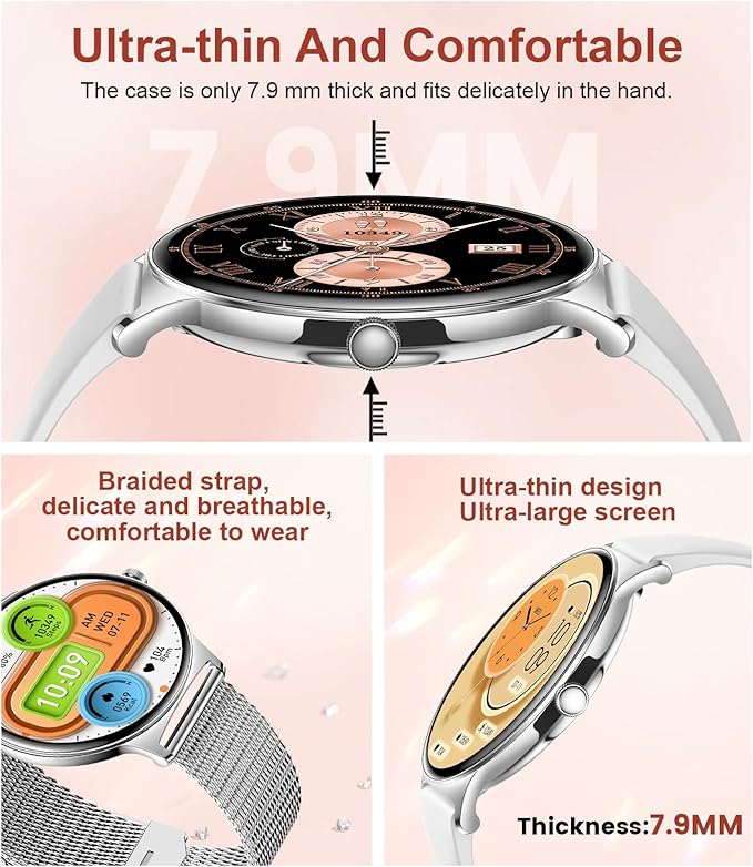 LIGE Fitness Smart Watch (Answer/Make Call), 1.43" AMOLED Waterproof Smart Watches for Women with 120+Sports Modes/Heart Rate Monitor/Sleep Tracker, Watches for Women for Android iOS