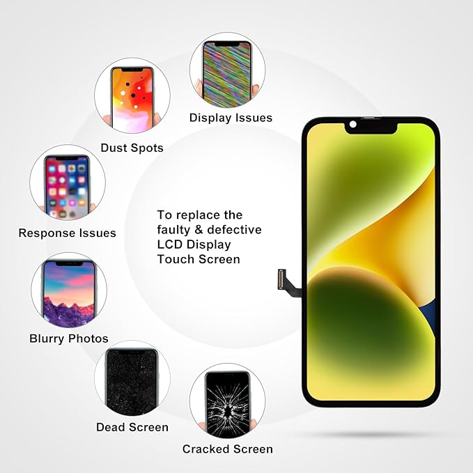 LL TRADER Screen Replacement for iPhone 14 Plus 6.7" LCD Retina FHD Display COF Touch Screen Digitizer with Repair Tool Kits, Waterproof Tape, Screen Protector (Truetone programable) 2025 New