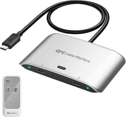 Cable Matters 20Gbps USB C KVM Switch for 2 Computers, 140W PD Charging