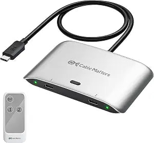 Cable Matters 20Gbps USB C KVM Switch for 2 Computers, 140W PD Charging