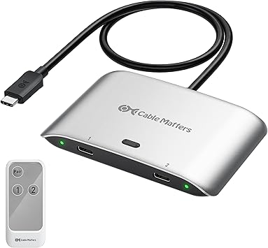 Cable Matters 20Gbps USB C KVM Switch for 2 Computers, 140W PD Charging