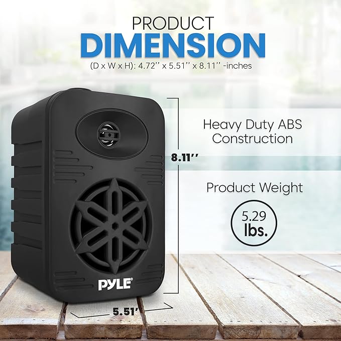 Pyle Indoor Outdoor Speakers Pair &