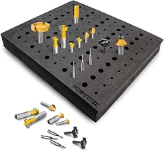 POWERTEC Router Bit Storage Inserts for 110 Bits, 50PCS 1/2" and 60PCS 1/4" Shank Router Bits, Routers Bit Holder, Bits Organizer with High Density Foam, Fits Toolbox, Drawer, Workstation (71046) - Image 1