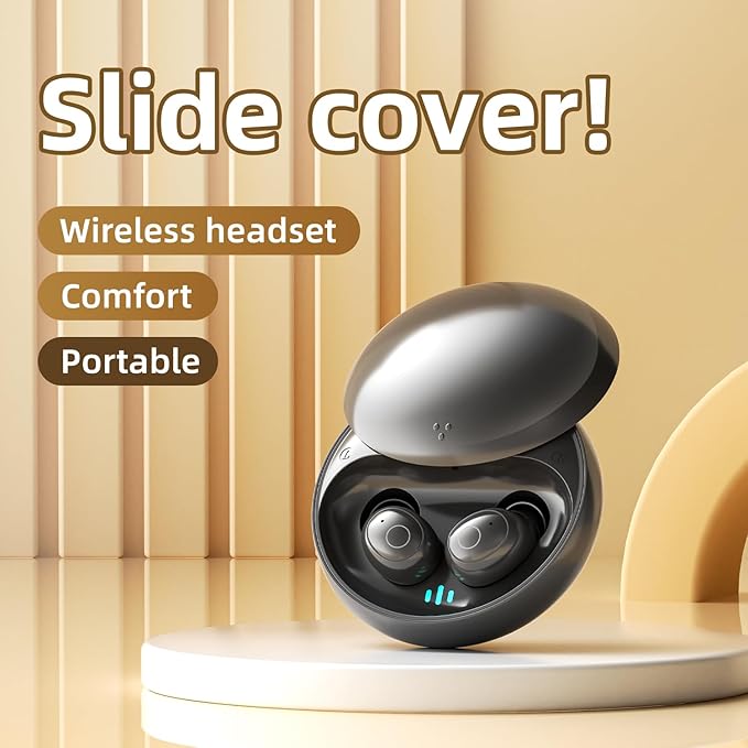 Invisible Mini Sleep Earbuds for Side-Sleepers, Wireless Noise-Canceling Headphones Bluetooth 5.4 with Long Battery Life, Sleep-Friendly Design Sleep Earphones, All-Night Comfort (Jet Black)