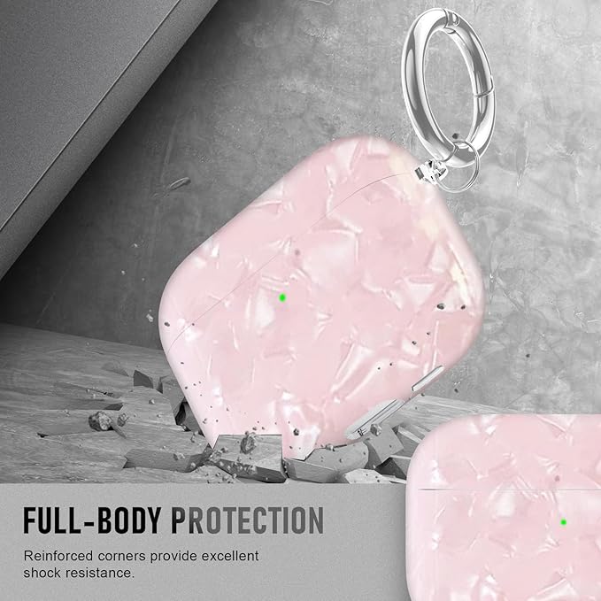 Compatible Airpods Pro 3 Case (2025),Design Shell Print Silicone Protective Cases for Apple AirPods Pro 3rd Generation Case,Airpod Pro 3 Cover with Keychain&Cleaner Kit for Women/Girls,Pink Shell