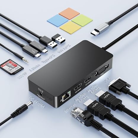 2026 New Surface Thunderbolt 4 Dock Station Triple Displays 4K HDMI*2+VGA