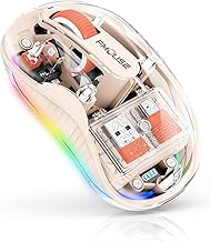 FMOUSE Transparent Wireless Mouse, Tri-Mode Bluetooth & 2.4GHz, Cream - Image 1