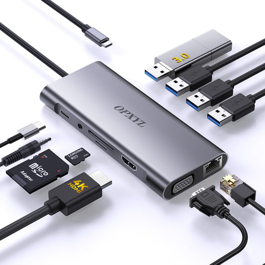 OPXYL 11-in-1 USB C Hub Multiport Adapter, USB C Doc | Computer Access - Image 1
