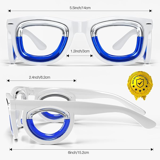 Hion Adult Anti- Motion Sickness Smart Glasses, Ultra-Light Portable Nausea Relief Liquid Glasses, Carsickness Airsickness Seasickness Glasses, Kids Travel/Cruise Essentials（White