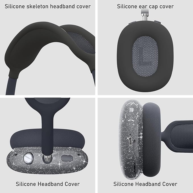 for AirPods Max case Cover,Anti-Scratch Ear Pad Case Cover/Ear Cups Cover/Headband Cover for AirPods Max. Clear Soft TPU and Silicone,Skin Scratch Proof.