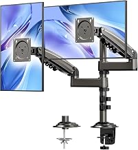 HUANUO 17-32 Inch Dual Monitor Stand, Stacked Monitor Mount, Monitor Arms for 2 Monitors, Ergonomic Adjustable Tilt/Swivel/Rotate, Weight Max 19.8 lbs, VESA 75/100mm - Image 1