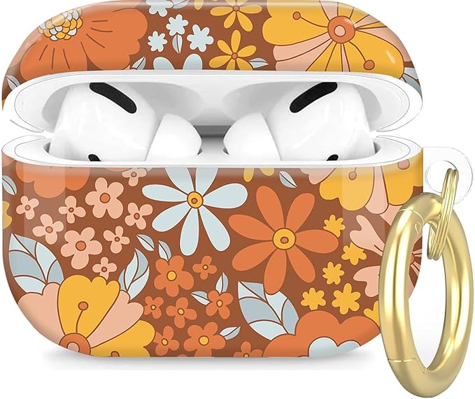 Compatible with Airpod Pro 2nd/1st Generation,Full Protection Cover for Women,Accessories Hard Case Portable & Shockproof for Airpod Pro 2nd Charging Case 2023/2022/2019(Bohemian Summer Bouquet)