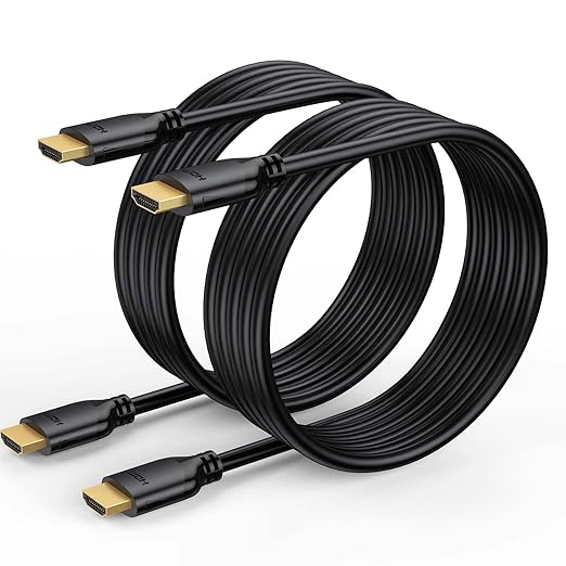 4K HDMI Cable 6FT 2-Pack, HDMI to HDMI Cable 6 Foot High Speed HDMI 2.0 Cord Supports 4K@60Hz, 2K 1440P@144Hz, 1080P, HDCP 2.2, HDR, 3D, ARC & Ethernet