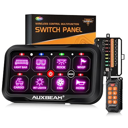 Auxbeam 8 Gang Switch Panel RC800 with Wireless Remote Control Up to 165FT