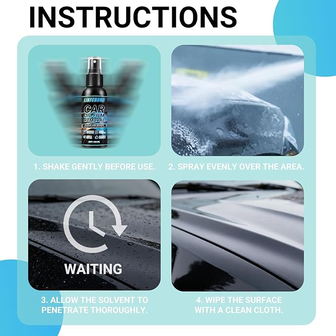 Automotive Oil Film Remover Spray, 100ml Car Whidshield Cleaner Set, Glass Oil Film Remover Liquid Spray Cleanning For Exterior And Interior Use, Shower Door Water Spot