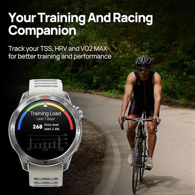 Mibro GS Pro2 Multisport Smart Watch with 1.43" AMOLED, Support 20-Day Battery, Dual Band GPS, 5ATM, 150+ Sport Modes, Running Watch for Cycling, Swimming, Padel (Light Beige)