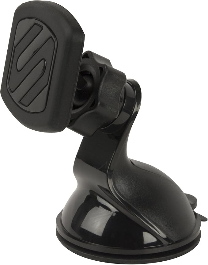 Scosche MAGWSM2 MagicMount Magnetic Suction Cup Mount for Car Windshield or Dashboard, 360° Adjustable Magnet Head, Universal Cell Phone Holder for Car, Compatible with iPhone, Samsung & All Devices