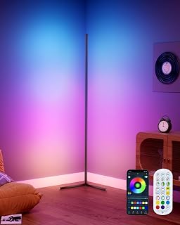 LED Corner Lamp, 65" RGB Corner Floor Lamp with 16 Million DIY Colors, 216 Dynamic Light Effects and Music Sync - App and Remote Control LED Lamp for Bedroom, Living Room, Gaming Room - Image 1
