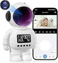 2K Clock Indoor Camera, 2.4G/5G WiFi Cameras for Home Security with Temperature & Humidity Display, 2-Way Audio, AI Motion Detection, Color Night Vision, Baby Monitor & Pet Camera (White) - Image 1
